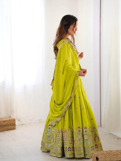 Beautifully Full Stitched Embroidered Designer Lahenga Choli