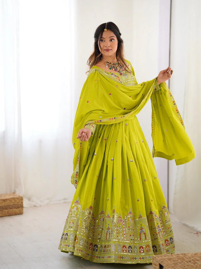 Beautifully Full Stitched Embroidered Designer Lahenga Choli