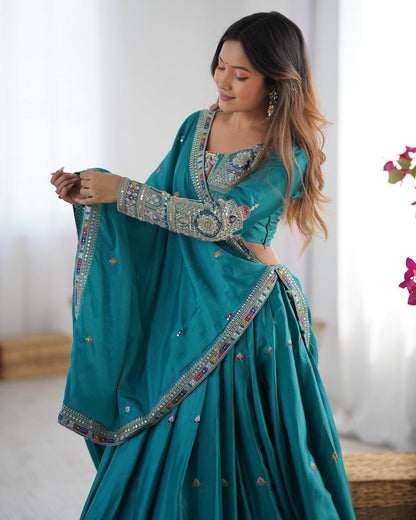 Beautifully Full Stitched Embroidered Designer Lahenga Choli