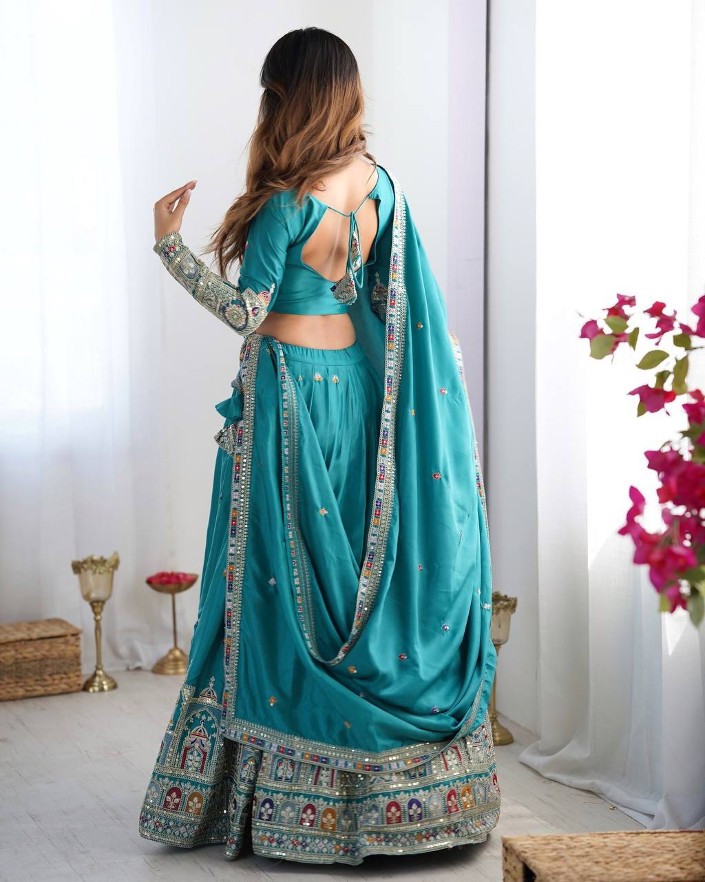 Beautifully Full Stitched Embroidered Designer Lahenga Choli
