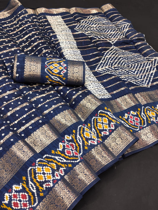 Dola Silk Fancy Foil Printed Saree