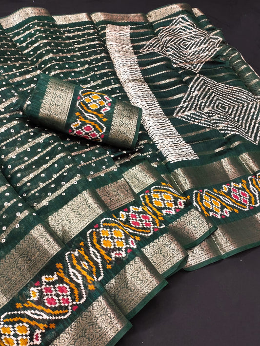 Dola Silk Fancy Foil Printed Saree