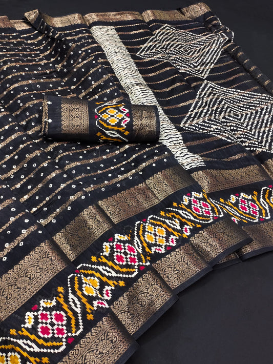 Dola Silk Fancy Foil Printed Saree