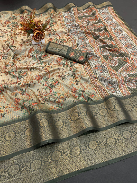 Darji Cotton Linen Digital Printed Silk Saree