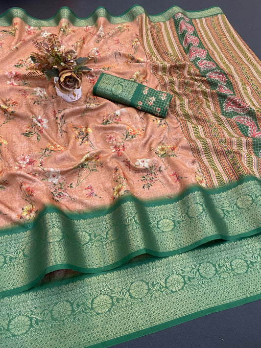 JACURD DOLA PRINT CHEX SAREE COTTAN SILK NEW PRINT DESIGN