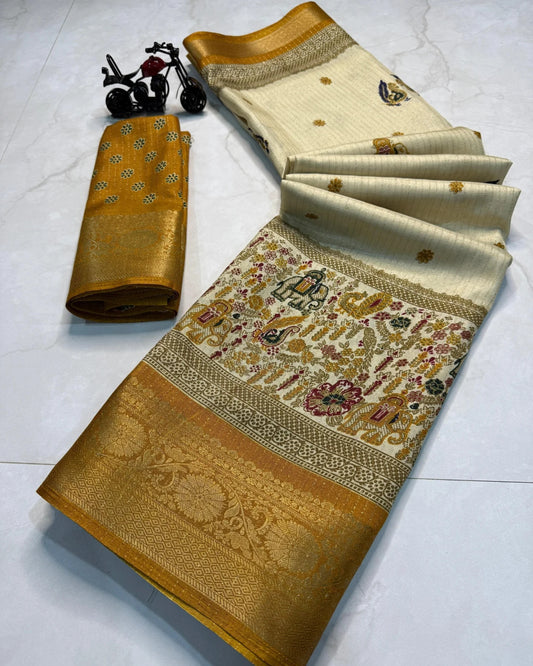JACURD DOLA PRINT SAREE SILK NEW PRINT DESIGN