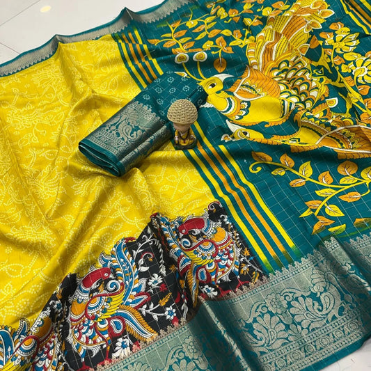 Dola Silk Saree With Jacquard Gap Bodar desain print