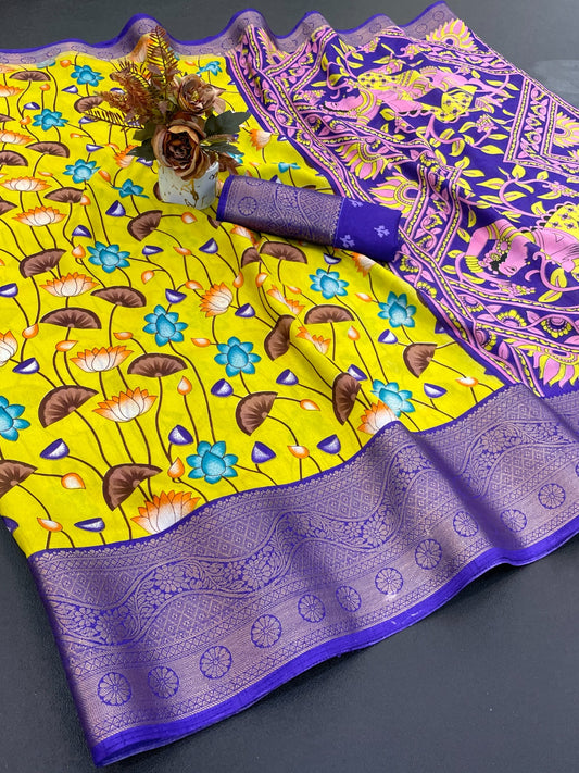 Dola silk saree with beautiful design..