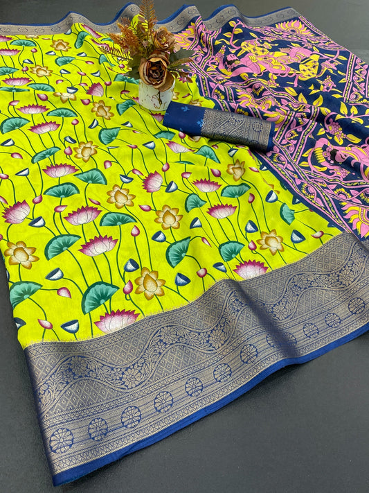 Dola silk saree with beautiful design..