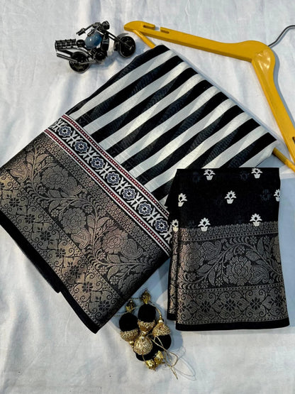 Dola Silk Saree With Jacquard Gap Bodar desgin print